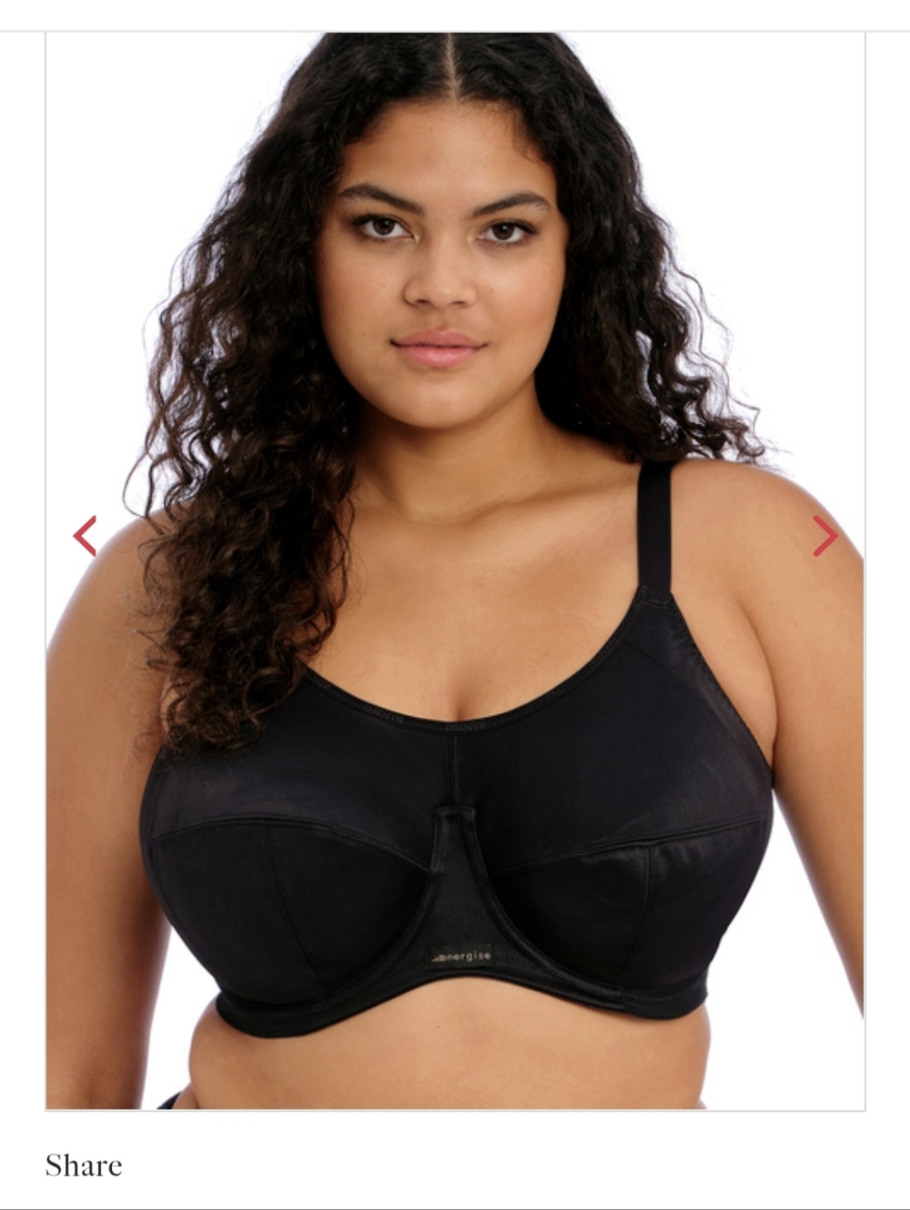 Elomi's Energise Sports Bra in Black, Size 36 GG Worn Once